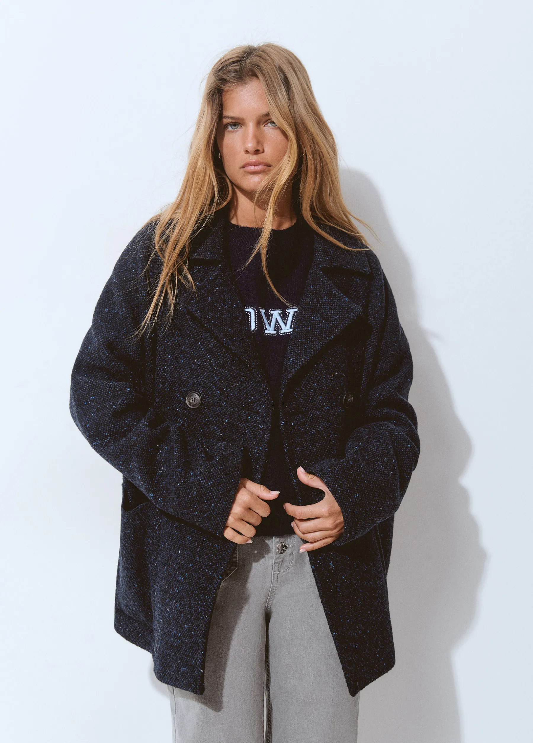 Abrigos Y Chaquetas*Brownie Abrigo cruzado con lana Azulmarino