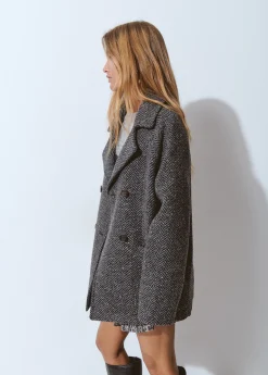 Abrigos Y Chaquetas*Brownie Abrigo cruzado espiga con lana Gris