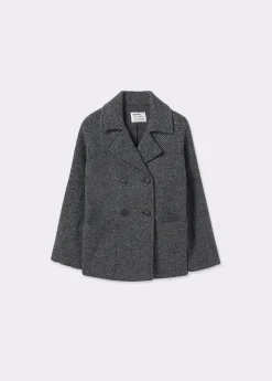 Abrigos Y Chaquetas*Brownie Abrigo cruzado espiga con lana Gris