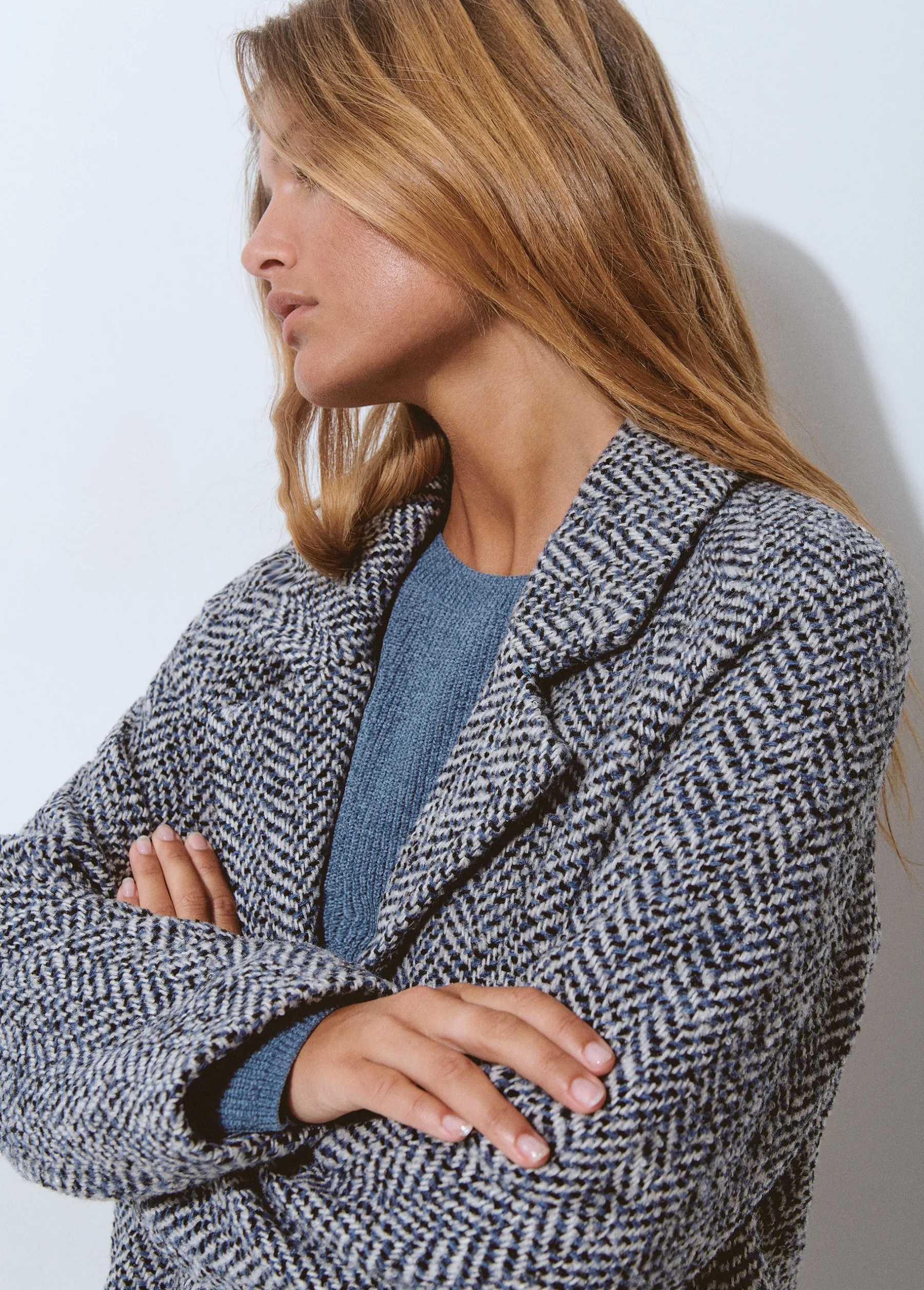 Abrigos Y Chaquetas*Brownie Abrigo espiga textura Azul