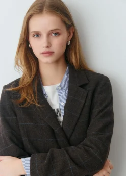 Abrigos Y Chaquetas*Brownie Americana tejido espiga Marron