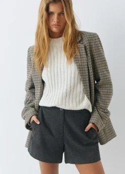 Abrigos Y Chaquetas*Brownie Americana tejido pata de gallo Camel