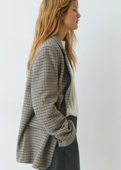 Abrigos Y Chaquetas*Brownie Americana tejido pata de gallo Camel