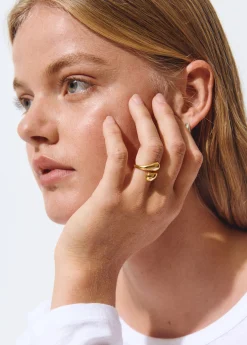 Bisutería*Brownie Anillo abierto gota Dorado