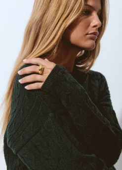 Bisutería*Brownie Anillo grueso incrustaciones Dorado