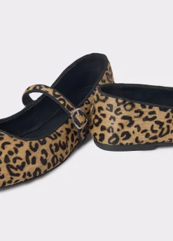 Zapatos*Brownie Bailarina piel animal print Negro