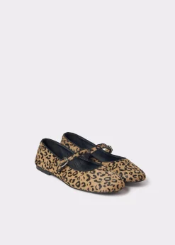 Zapatos*Brownie Bailarina piel animal print Negro