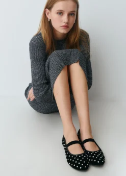 Zapatos*Brownie Bailarina terciopelo cristales Negro