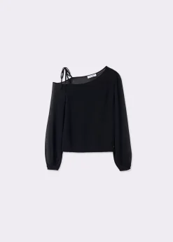 Camisas Y Blusas*Brownie Blusa asimétrica manga larga Negro