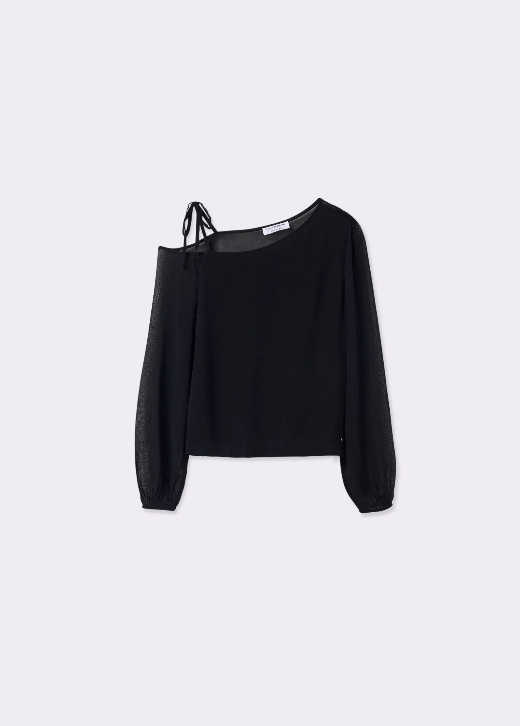 Camisas Y Blusas*Brownie Blusa asimétrica manga larga Negro