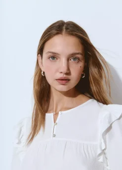 Camisas Y Blusas*Brownie Blusa manga volantes Crudo