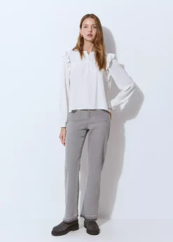 Camisas Y Blusas*Brownie Blusa manga volantes Crudo