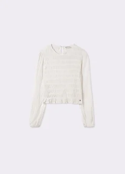 Camisas Y Blusas*Brownie Blusa smock manga larga Crudo