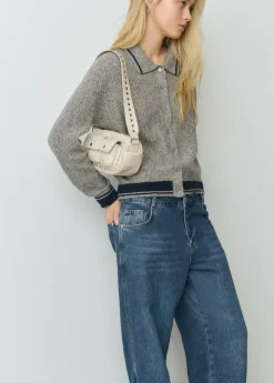 Bolsos*Brownie Bolso hombro solapa con bolsillos Crudo