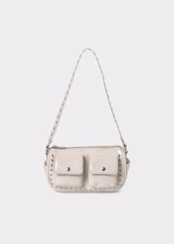 Bolsos*Brownie Bolso hombro solapa con bolsillos Crudo