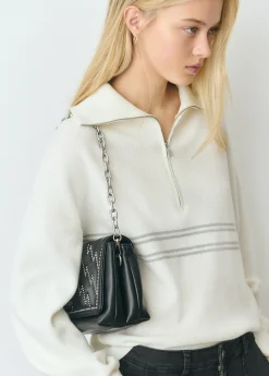 Bolsos*Brownie Bolso mediano solapa rayos Negro