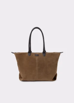 Bolsos*Brownie Bolso piel shopper cremallera Taupeoscuro