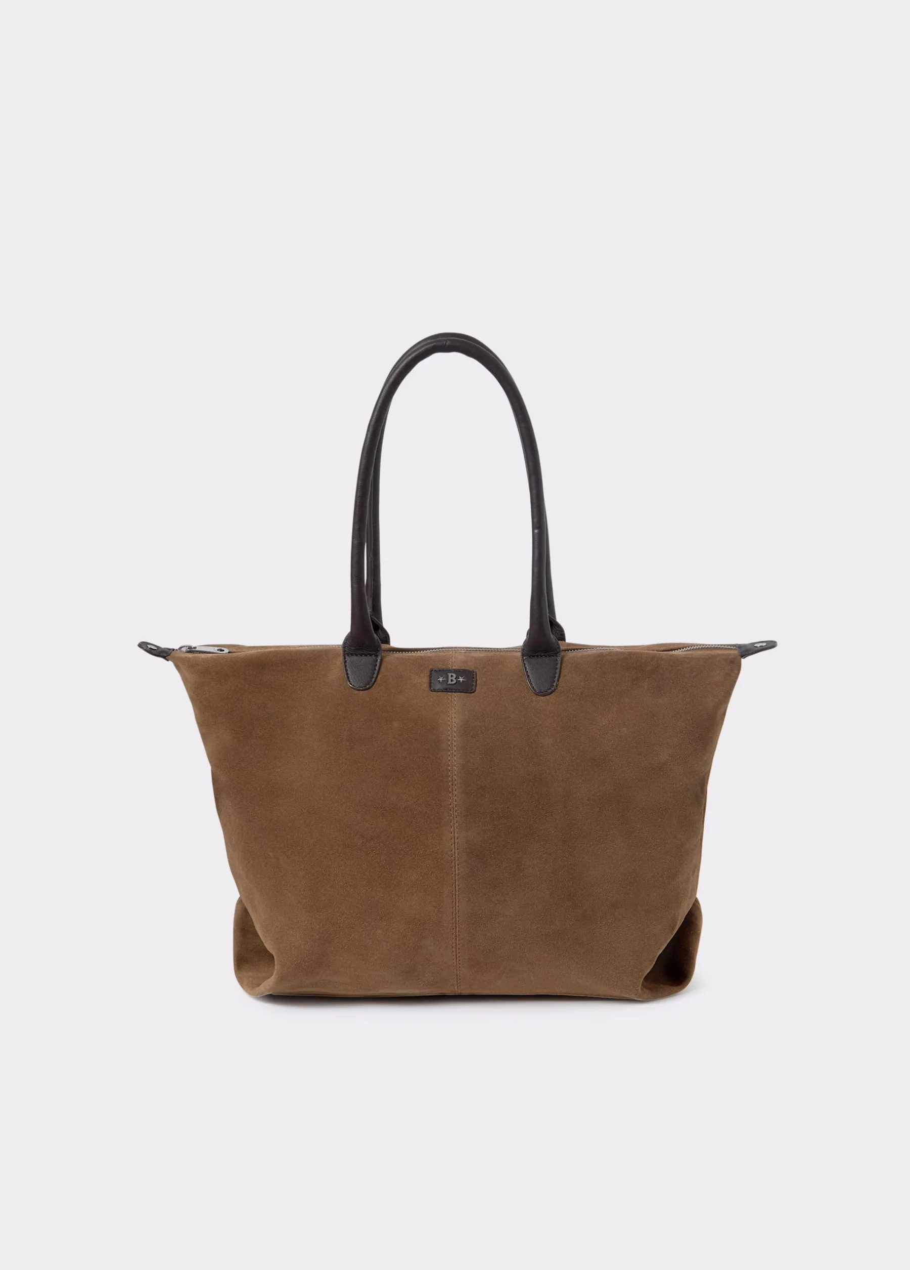 Bolsos*Brownie Bolso piel shopper cremallera Taupeoscuro