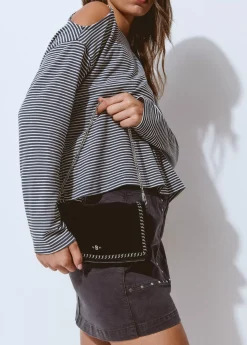 Bolsos*Brownie Bolso piel solapa cadena Negro