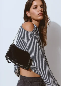 Bolsos*Brownie Bolso piel solapa cadena Negro