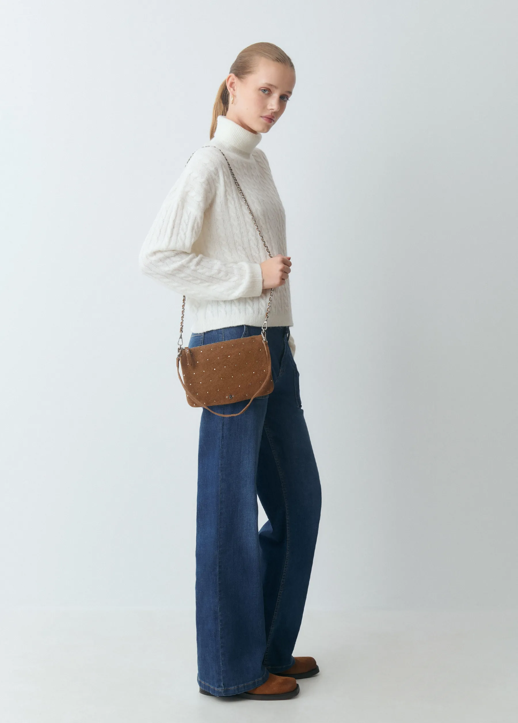 Bolsos*Brownie Bolso piel tachitas Taupeoscuro