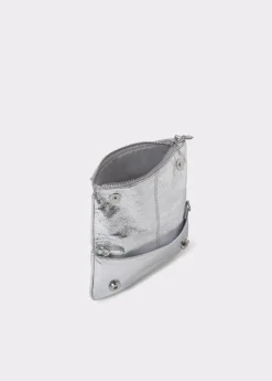 Bolsos*Brownie Bolso solapa mini laminado Plata