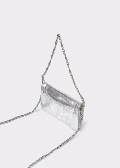 Bolsos*Brownie Bolso solapa mini laminado Plata