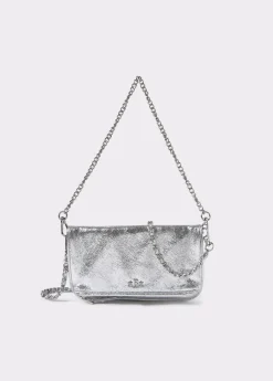 Bolsos*Brownie Bolso solapa mini laminado Plata
