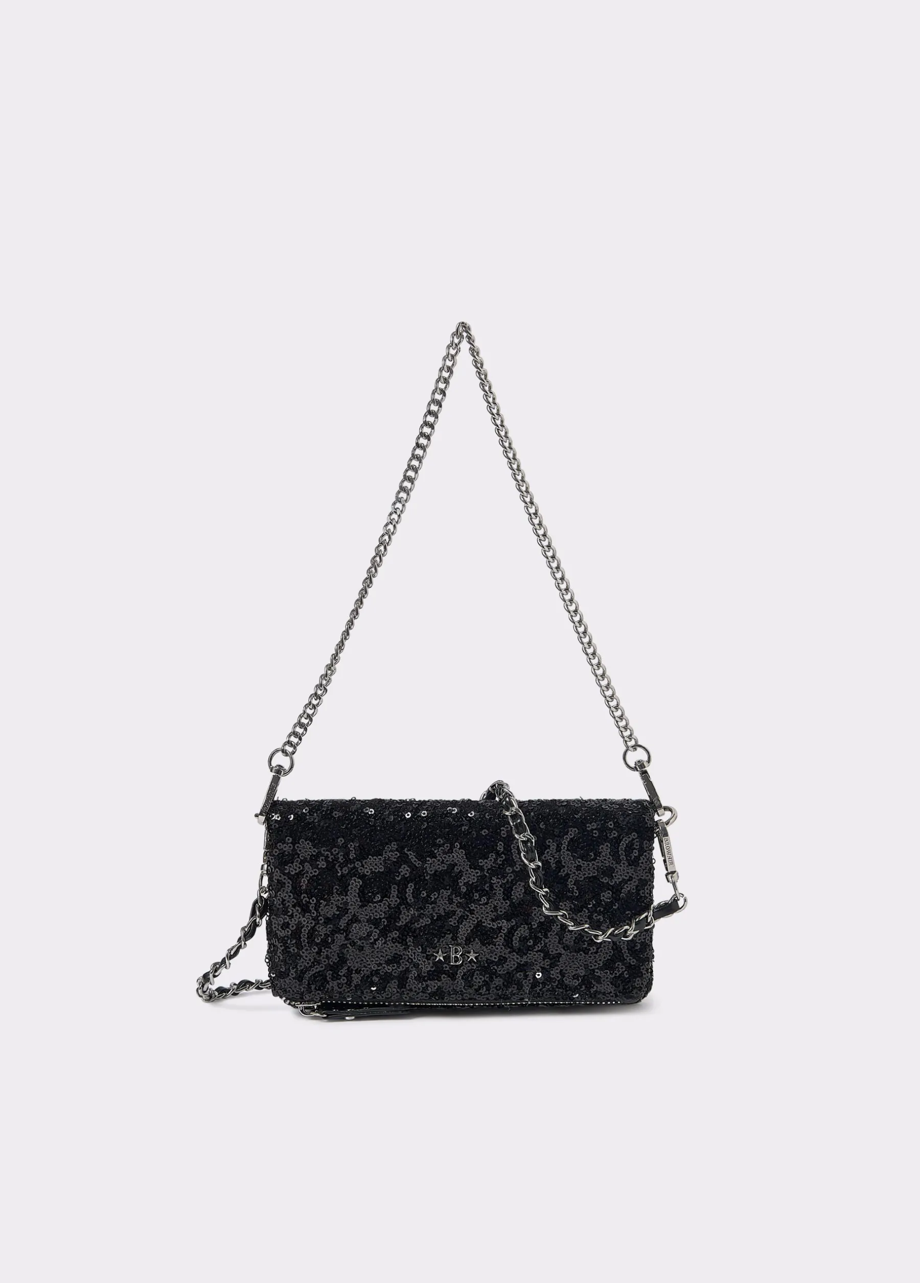 Bolsos*Brownie Bolso solapa mini lentejuelas Negro