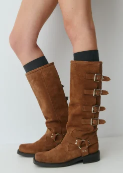 Zapatos*Brownie Bota alta piel hebillas Cuero