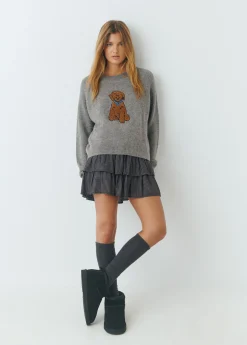 Zapatos*Brownie Botín bajo piel pelo Negro