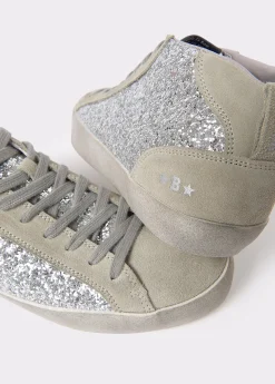 Zapatos*Brownie Botín deportivo glitter Plata