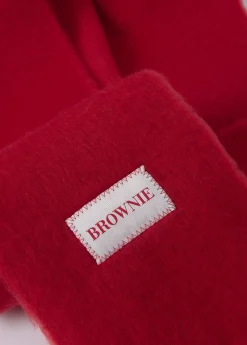 Bufandas*Brownie Bufanda gruesa estrecha lisa flecos Rojo