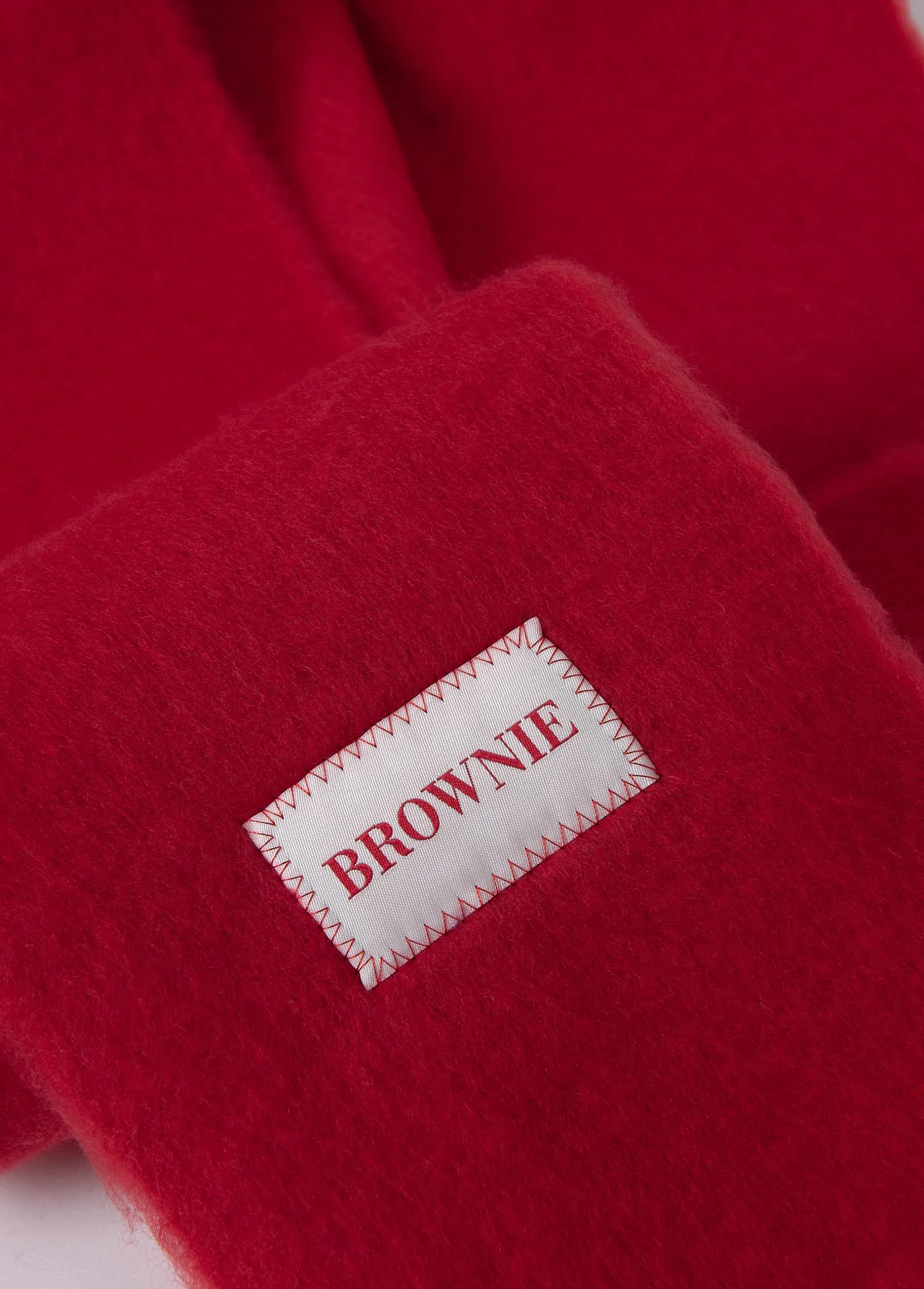 Bufandas*Brownie Bufanda gruesa estrecha lisa flecos Rojo