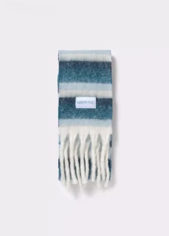 Bufandas*Brownie Bufanda gruesa estrecha rayas Azul