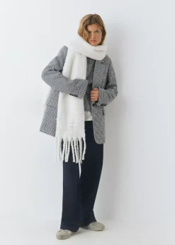 Bufandas*Brownie Bufanda gruesa lisa flecos