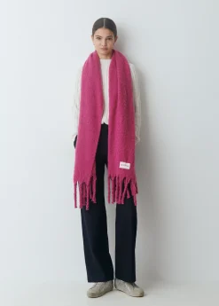 Bufandas*Brownie Bufanda gruesa lisa flecos Fucsia
