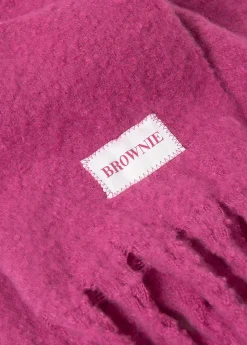 Bufandas*Brownie Bufanda gruesa lisa flecos Fucsia