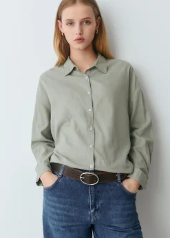 Camisas Y Blusas*Brownie Camisa básica lisa Kakiclaro