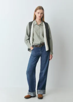 Camisas Y Blusas*Brownie Camisa básica lisa Kakiclaro