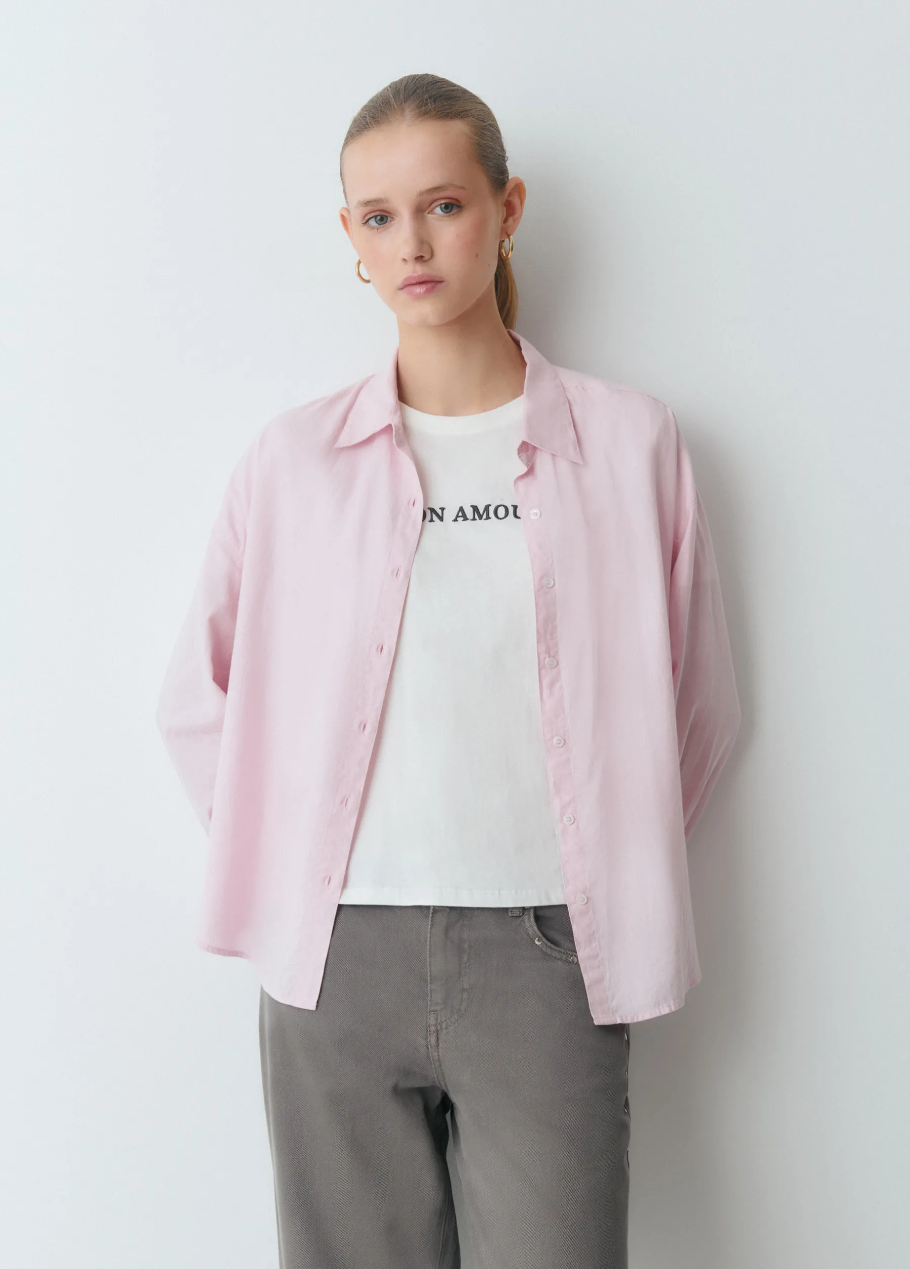 Camisas Y Blusas*Brownie Camisa básica lisa Rosa