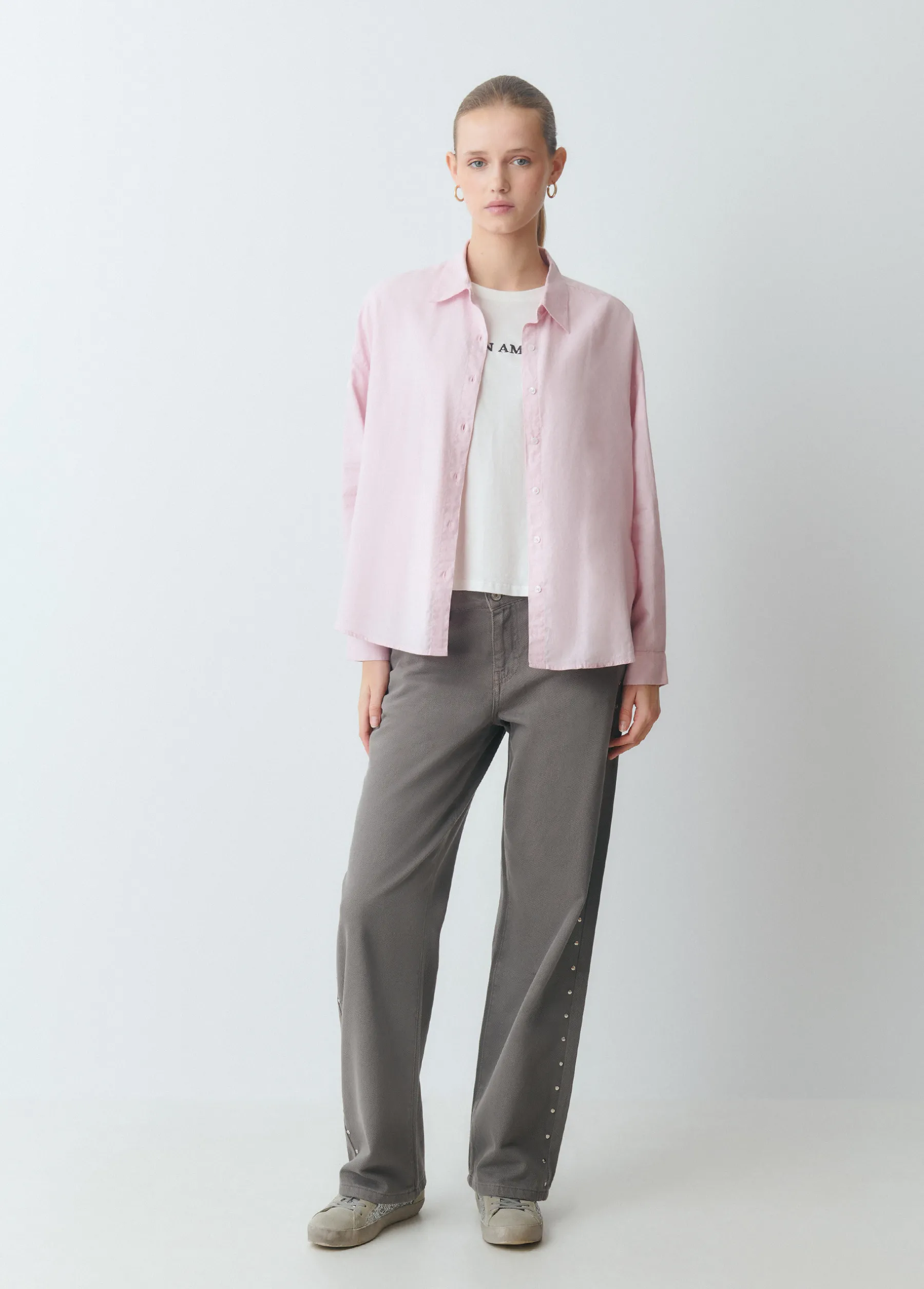 Camisas Y Blusas*Brownie Camisa básica lisa Rosa