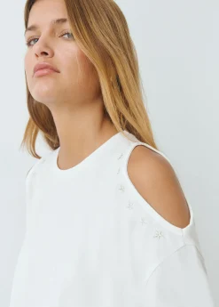 Camisetas Y Tops*Brownie Camiseta cut-out bordado estrellas