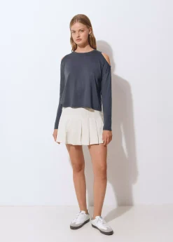 Camisetas Y Tops*Brownie Camiseta cut-out hombro Grisoscuro