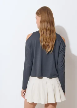 Camisetas Y Tops*Brownie Camiseta cut-out hombro Grisoscuro