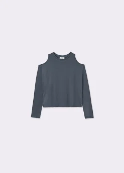 Camisetas Y Tops*Brownie Camiseta cut-out hombro Grisoscuro