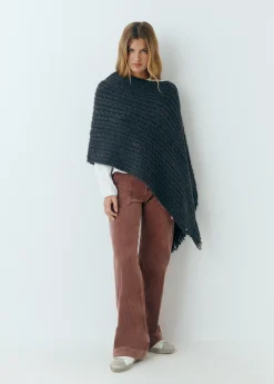 Jerséis|Punto*Brownie Capa trenzas flecos Gris