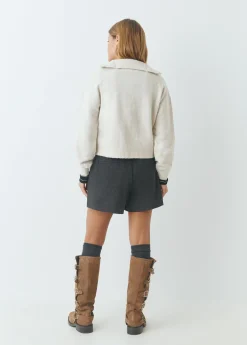 Jerséis|Punto*Brownie Cardigan cremallera Crudo