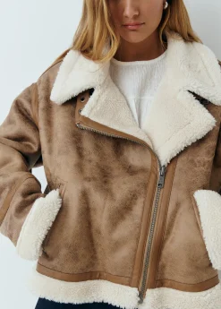 Abrigos Y Chaquetas*Brownie Cazadora doble faz efecto piel Camel