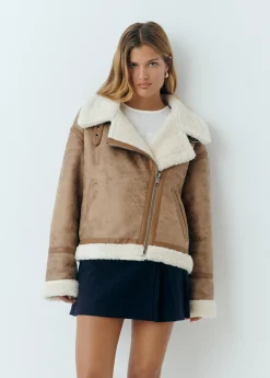 Abrigos Y Chaquetas*Brownie Cazadora doble faz efecto piel Camel